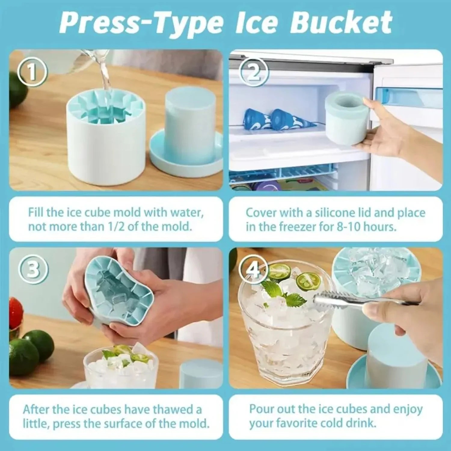 Molde de Hielo de Silicona Apto Alimentos