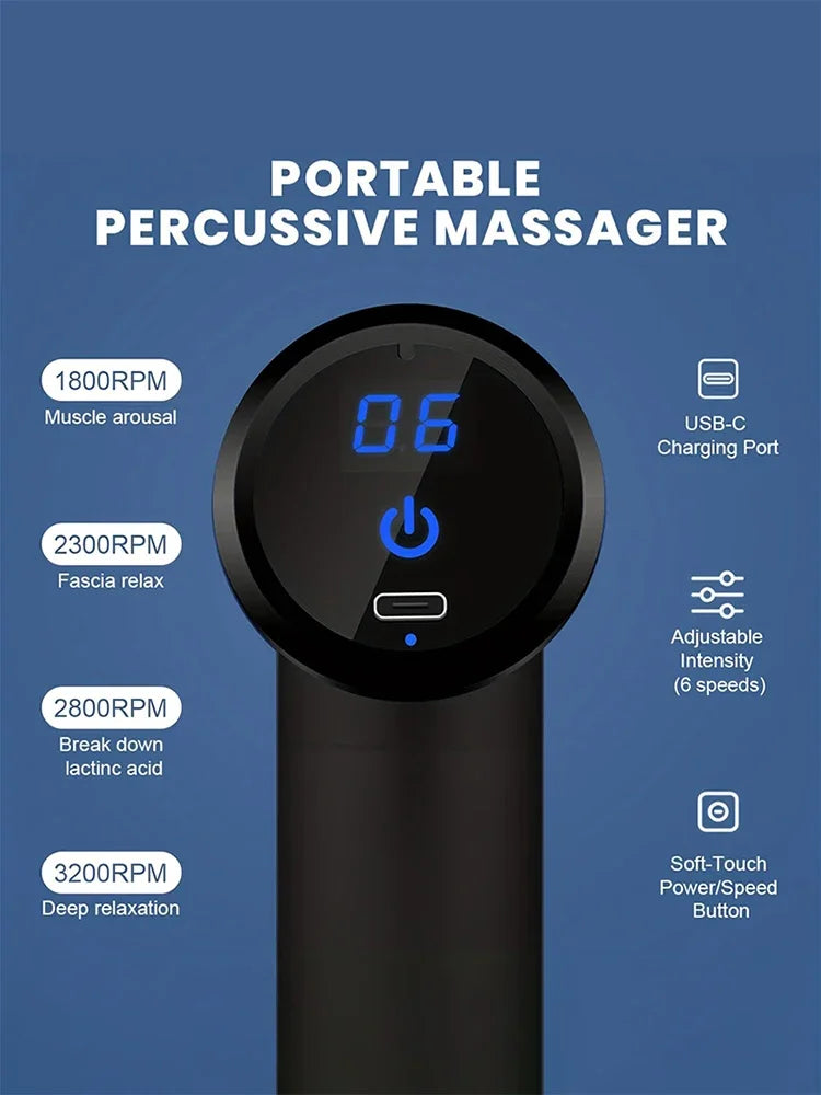 Pistola de Masaje Eléctrica Portátil