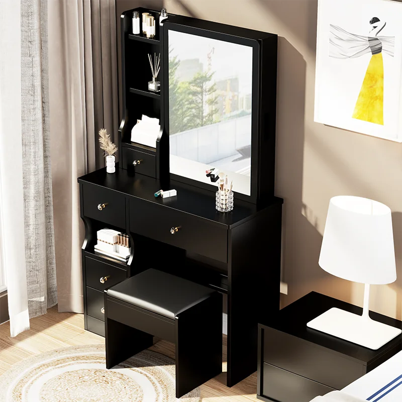 Tocador con Cajón y Banqueta Acolchada